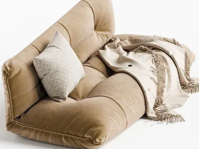 Flip Floor Sleeper Sofa West Elm 3D model