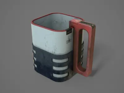 Sci-Fi Heat Mug Low-poly 3D model