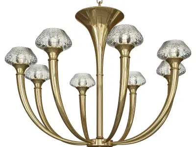 ART DECO SMALL CHANDELIER WITH CRYSTAL Low-poly 3D model