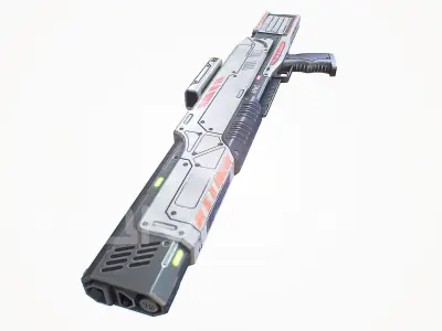 Medium Laser Gun PBR Low-poly 3D model