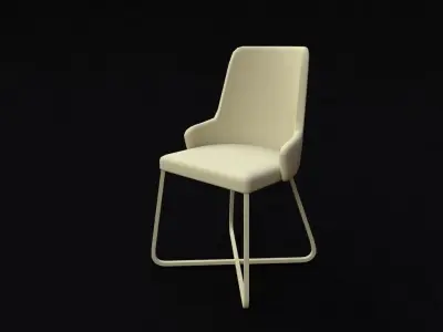 chair with gold legs 3D model
