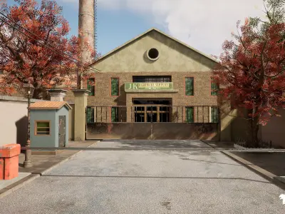 French Quarter Street Environment Low-poly 3D model