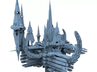 Sci fi City Satalite Science facility 5 3D model