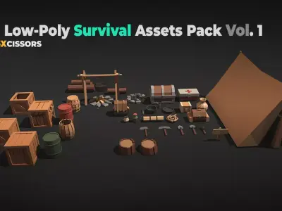 Low Poly Survival  36 Game Ready Assets Vol 1 Low-poly 3D model