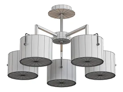 sayrus ceiling light with five drum lights 3D model