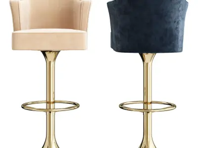 BETH BAR CHAIR Low-poly 3D model