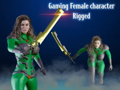 Sci-fi  Female - Rigged Low-poly 3D model