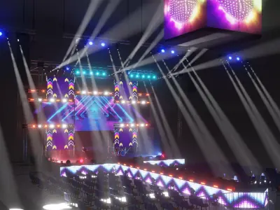 Arena concert animated stage scene EEVEE render  3D model