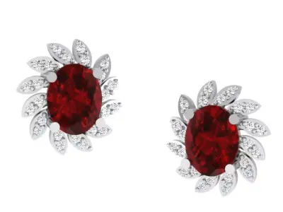 Gold Diamond Women Earring 3D print Model 3D print model 145