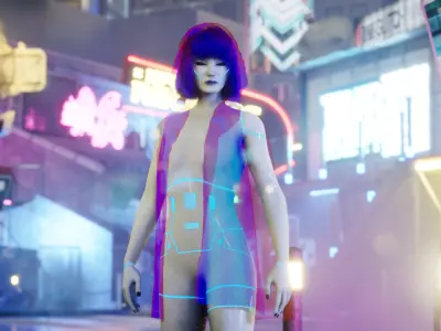 Game-Ready Stylized 3D Character Mechiko Low-poly 3D model