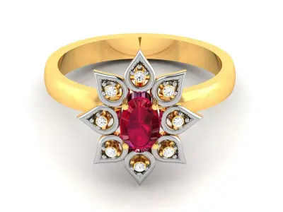 Diamond Ring For Women 3d Print Model 3D print model 8