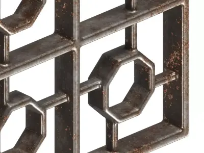 Rusty Astonishing Window Grill 3D model