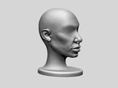 mdoern human head Headphone Stand  Cyborg Headset Stand 3D print model