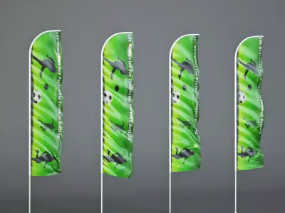 Flag banners 3D model