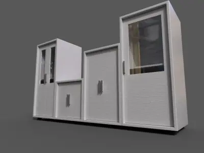 Set 2 Modern Furniture 3D Model Low-poly 3D model