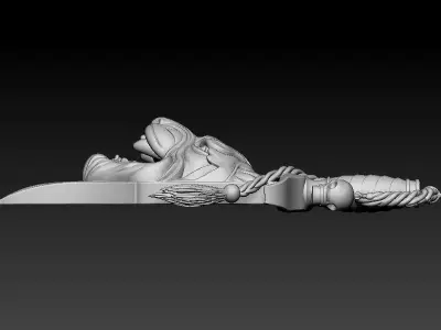 Tiger Dagger HipHop Pendant Savage Street Rapper Jewelry STL OBJ 3D print model