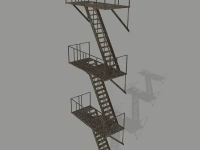 Fire Escape Low-poly 3D model