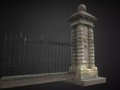 Old gate and fence elements from Kodaly korond 3D model