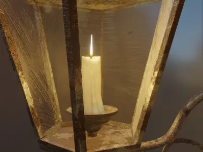 Old Antique Lamp Low-poly 3D model