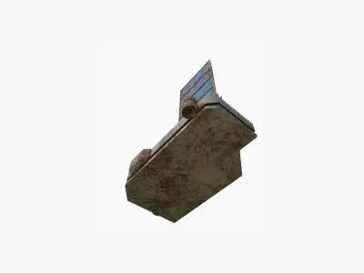 Satellite B11 Destroyed - SciFi Space Design Low-poly 3D model