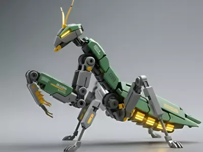 Futuristic Robotic Mantis   Sci-Fi Insect Mech 3D Model Game  3D model
