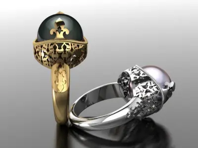 Traditional ring for women  3D print model