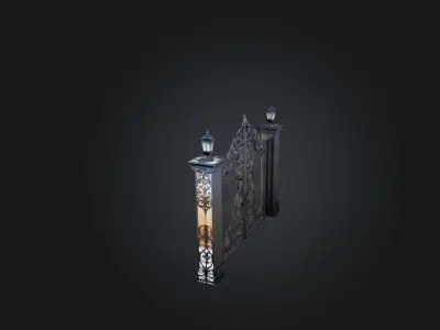Custom Iron Gate Design Low-poly 3D model