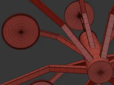 vector modern brass chandelier with six lights 3D model