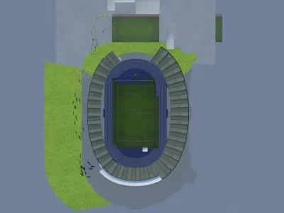 Linzer Stadion Linz Austria Low-poly 3D model