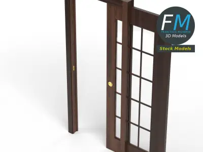 Sliding glass door 2 3D model