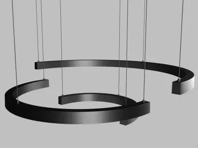 Modern black chandelier for unusual interiors 3D model
