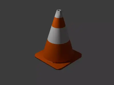 Cone de transito Low-poly 3D model