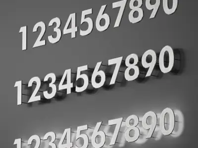 Metal numbers metal number with backlight 3D model