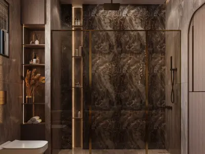 Luxury Modern Bathroom Interior Scene  3ds Max Corona Render  3D model