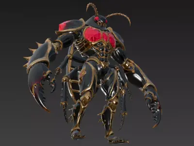 Insect Carapace Demon 3D model 3D model