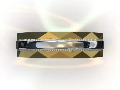 Mens Gold Ring Model Two-Tone Marriage mr0289 3D print model