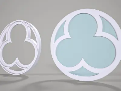 Highpoly Circular Gothic Window Type1 3D model