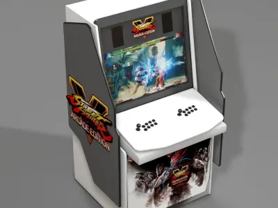 Arcade street fighter v machine Low-poly 3D model
