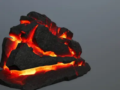 Volcanic Mountain Low-poly 3D model