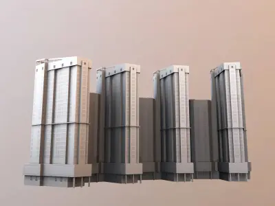 City House Building 25  Low-poly 3D model