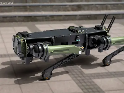  Vision 60 Robotic Dog Running Animated Rigged For Blender 