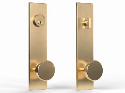 Tumalo Brass Knob Exterior Door Hardware 3D model