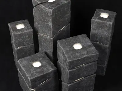 Stone cube light 3D model