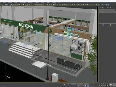 Pharmacy Interior Exterior Design  3D model