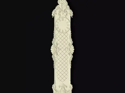 carved wall clock 3D model