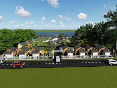 beachfront building Free 3D print model