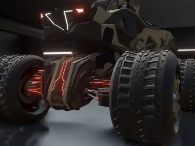 Sci fi vehicle Low-poly 3D model