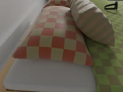 Bed pillow and sleeping glasses 3D model
