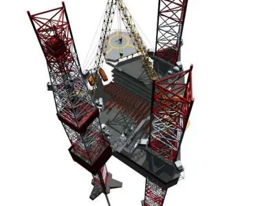 Jack-up rig 3D model