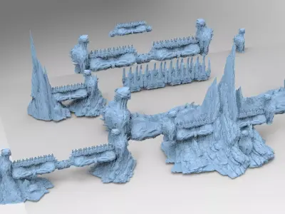 Alien organic Robot Architecture  Kitbash 3D model